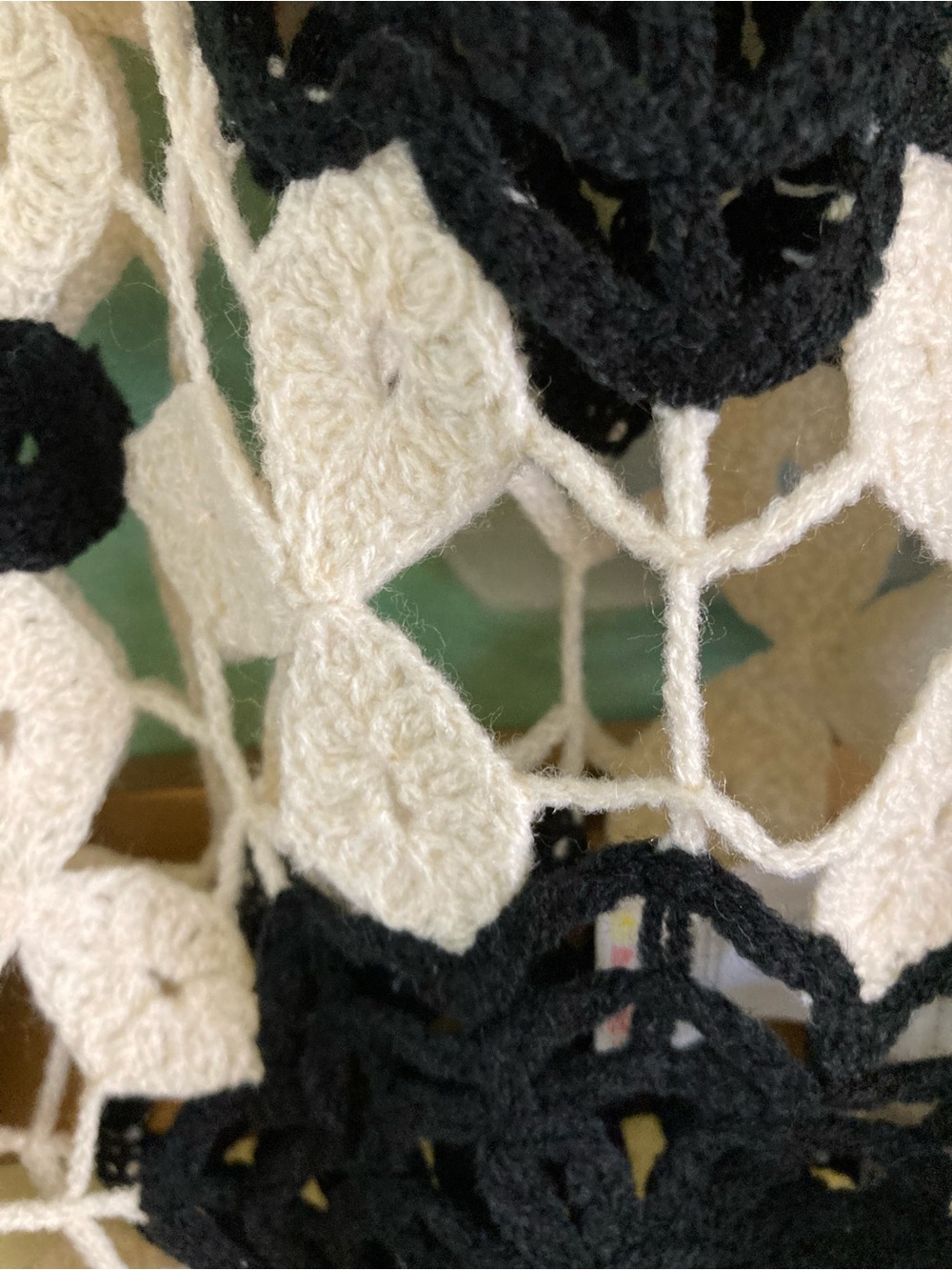 cloth & stone Black and White Crochet Lace Crewneck Sweater - Picture 3 of 10